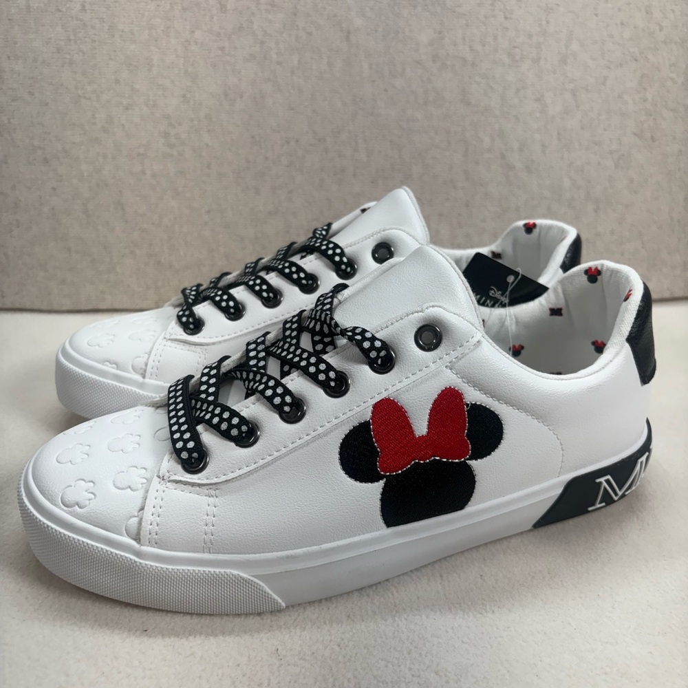 Ladies Disney Minnie Mouse Court Low Top Sneakers - Picture 2 of 8